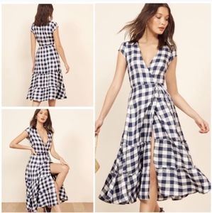 Reformation calista gingham dress